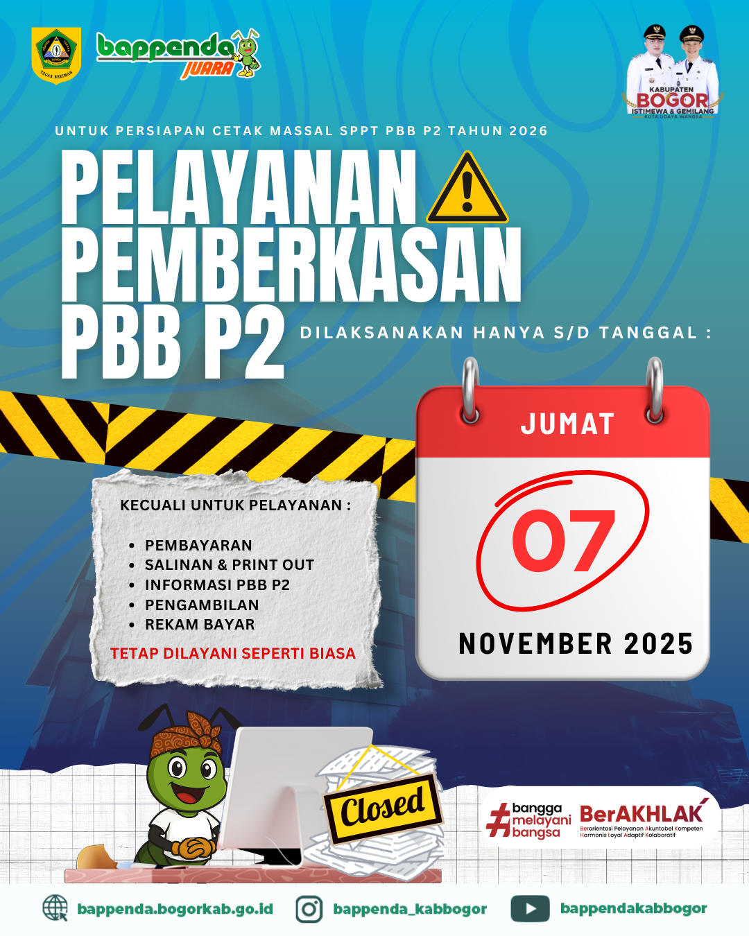 Penutupan Pemberkasan PBB P2 2025