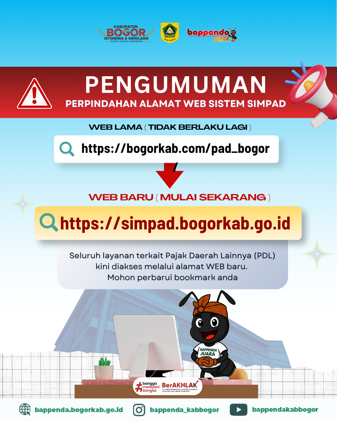 Perubahan alamat web SIMPAD